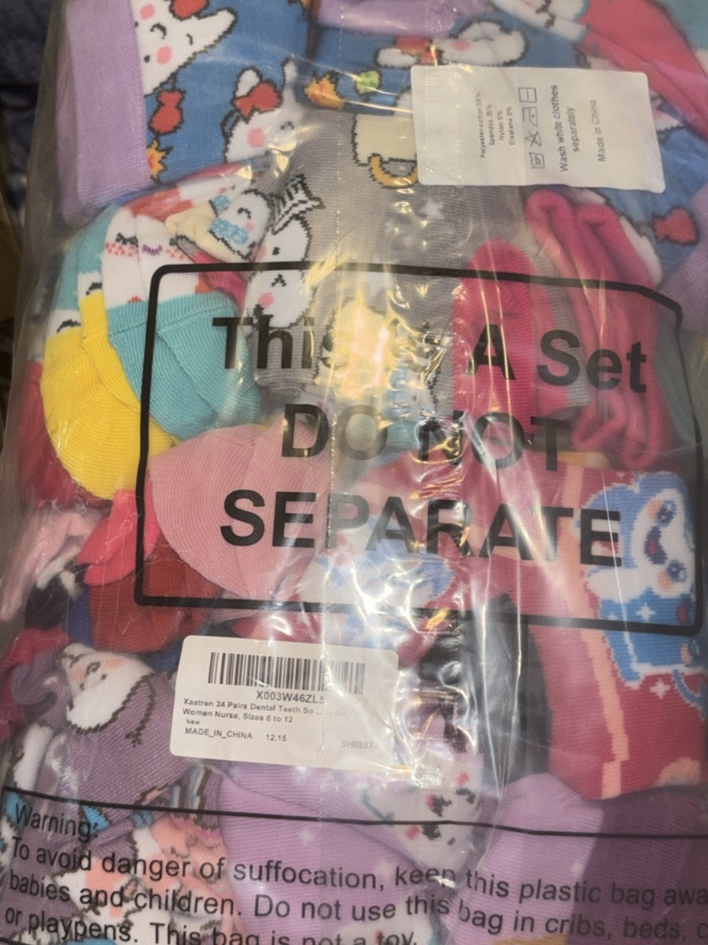 Astr Multi-Color Cute Character Sock Set - Picture 2 of 2